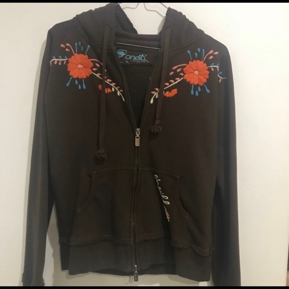 Like NEW O’Neill Embroidered Hooded Sweater 🌻